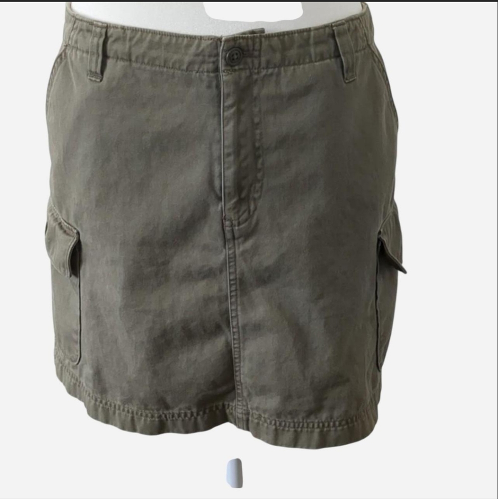 Y2K Gorpcore Gap Green Cargo Mini Skirt with Pockets Size 8
